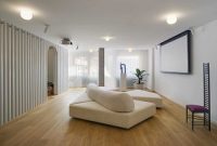 Contemporay white apartment with an open living space that feels dramatic 1