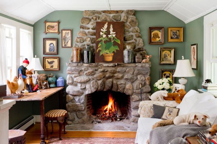 Cool-farmhouse-fireplace-mantel