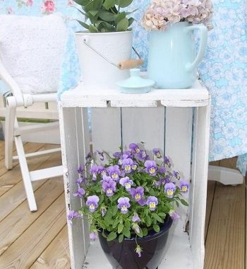 Fruit crate porch decor