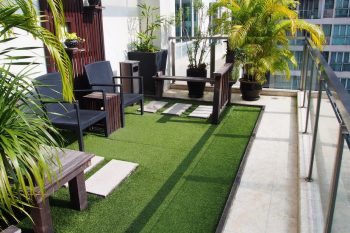 Green modern rooftop area