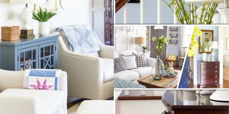 Inspiring living room spring decor with blooms and branches fi