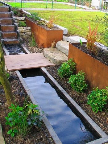 Multi-level ponds with cascade feature Innovative Landscape Ideas For Water Features To Create A New Look