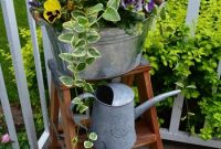 Spring vignette using a step ladder