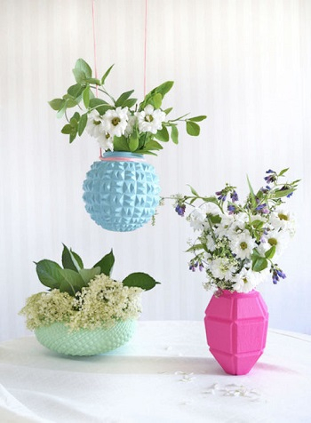 Upcycled lampshade vases Delightful Spring Centerpiece Ideas To Welcome The Season This Year