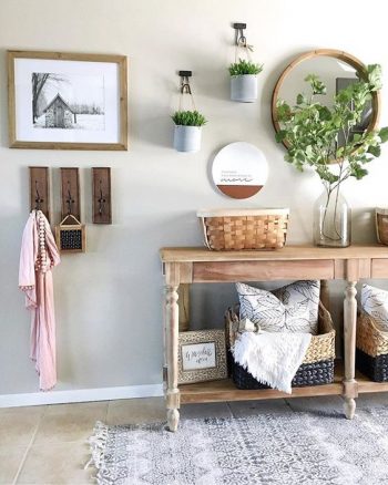 Hanging greenery in pots
