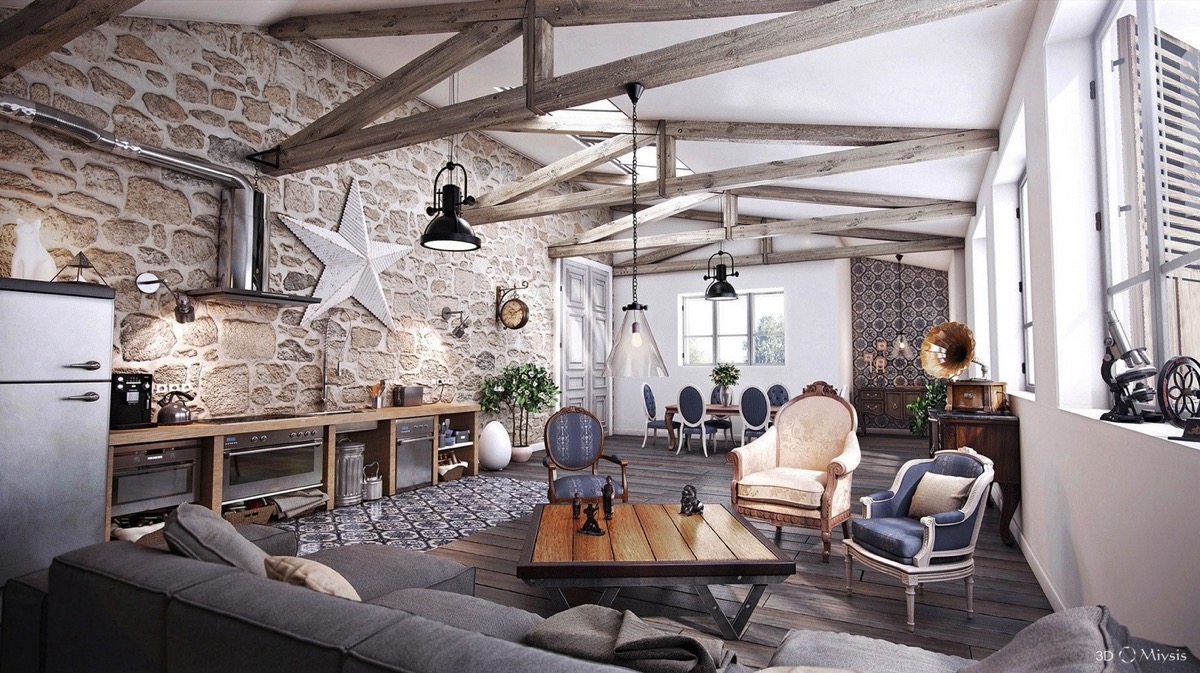 High-rafters-victorian-chairs-rustic-living-room-furniture-sets