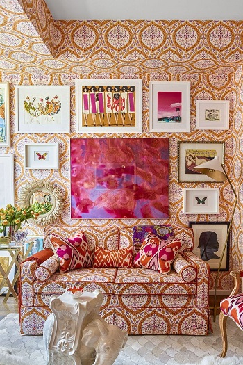 Shades of pink and orange