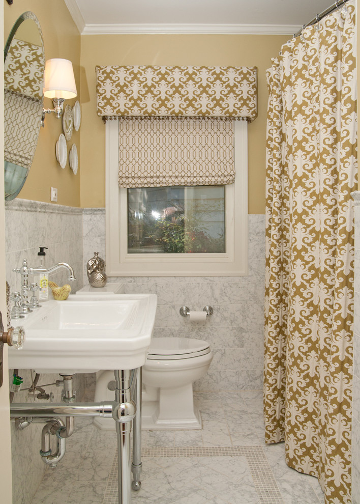 Washroom-makeover-roman-blinds-shower-curtain-chrome-faucet-hardware-better-decorating-bible-blog-easy-fast-quitck-ideas-traditional-bathroom-2
