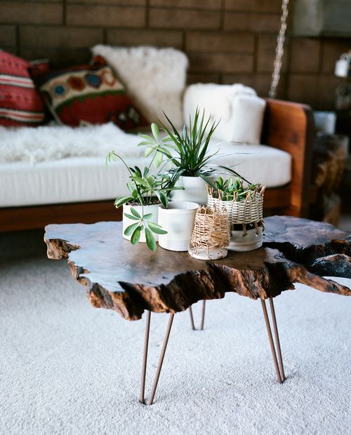 Wood-slab-coffee-tabled-decorating-ideas