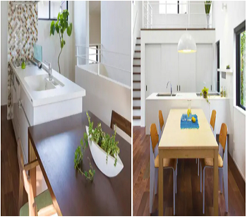 Adjacent dining Earth-Toned Minimalist Kitchen Ideas With Simplicity And Harmony