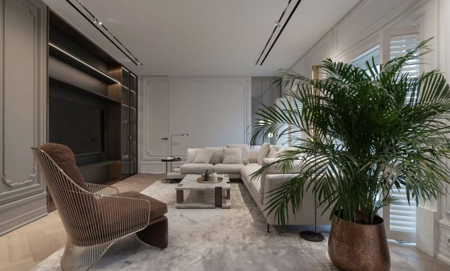 Apartment interior design for a single women with full of coziness and tender 2