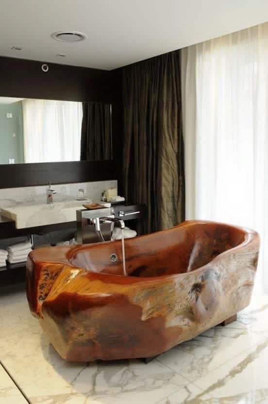 Beautiful-wooden-bathtub