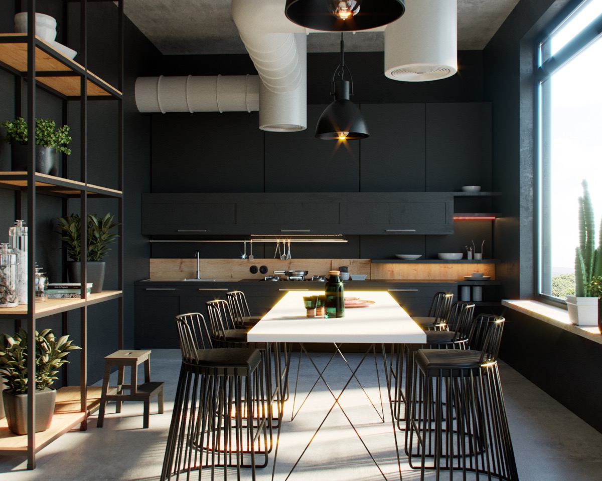 Black-dining-stools