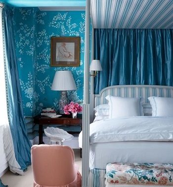 Blue bedroom apartment
