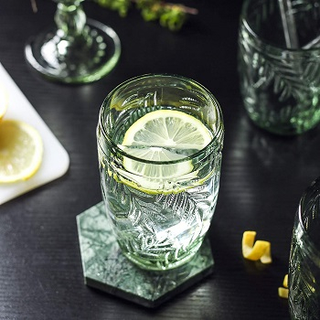 Colored wine glass with pressed pattern Prettiest Colored Glassware You Can Definitely Add For Your Collection