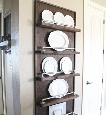 Industrial pipe plate rack Uncomplicated Plate Racks Ideas To Stack Your Plates