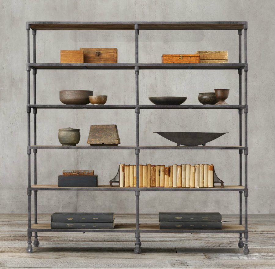 Industrial-shelving-from-restoration-hardware