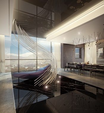 Luxury penthouse design with dramatic touches 3