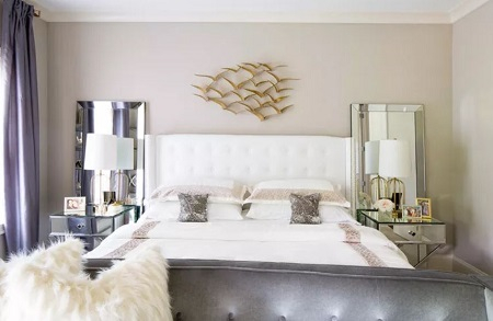 Metal bedroom with art deco style