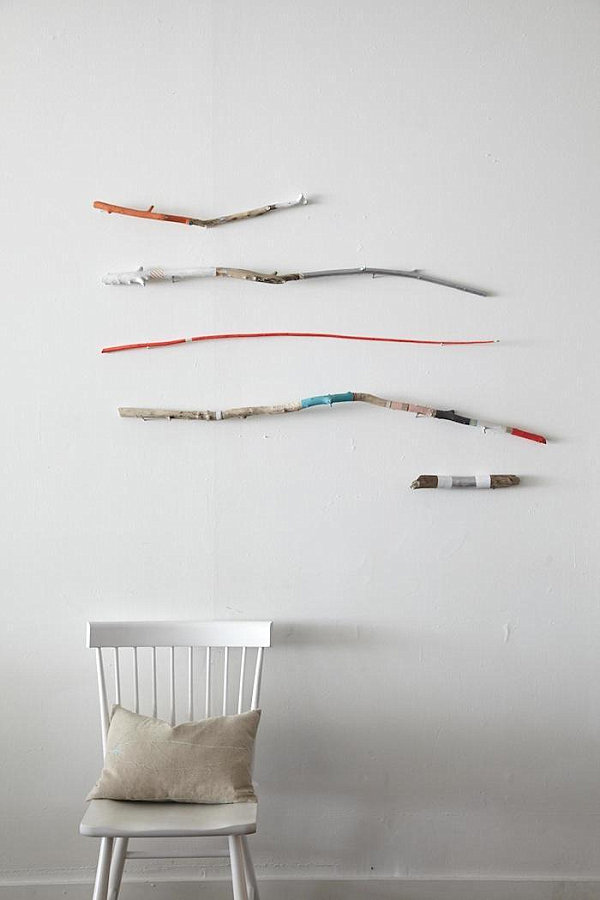 Painted-stick-wall-art