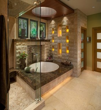 Peaceful earth tone bathroom Respecting Nature With Inviting Earth Tone Bathroom Design Ideas