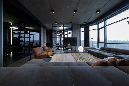Picturesque apartment design with dark masculine interior 1