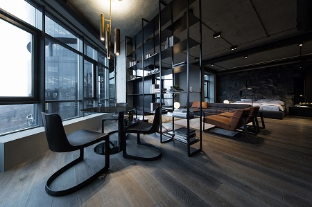 Picturesque apartment design with dark masculine interior 2