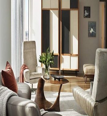 Soft colors and natural wood Perfectly Blending Living Room Ideas With Earth-Tone Style