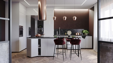 Splendid kitchen interior with warm mood for cozy evenings 1