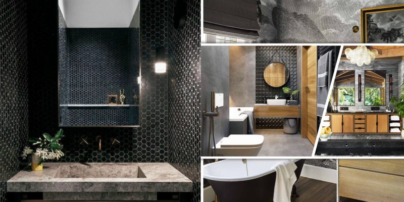Striking black bathroom ideas to create intimate and chic environment 2