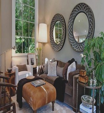 Transitional living room with earth tones Perfectly Blending Living Room Ideas With Earth-Tone Style
