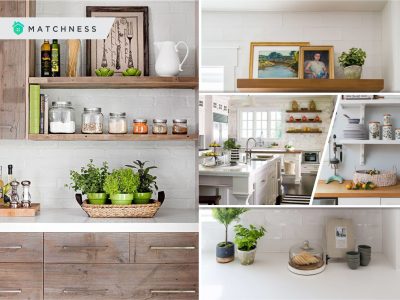 Utilitarian contemporary kitchen floating shelves ideas for best additional storage 2