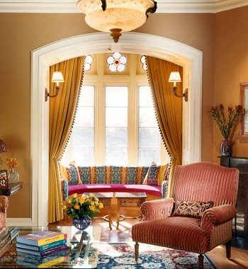 Vibrant fall colors Perfectly Blending Living Room Ideas With Earth-Tone Style