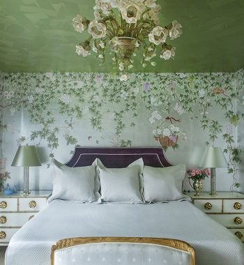 Whimsical bedroom in contrast color