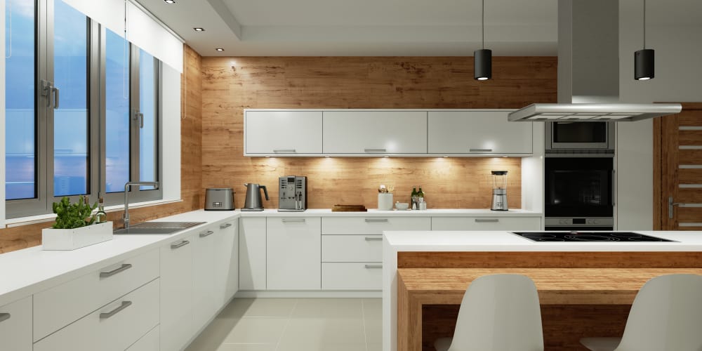 Wooden-walls-and-doors-modern-kitchen-ideas