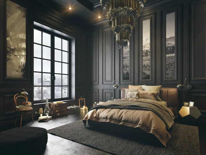 Classical-dark-bedroom-style