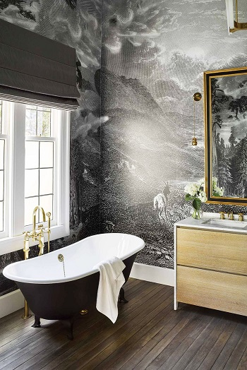 Contemporary black bathroom