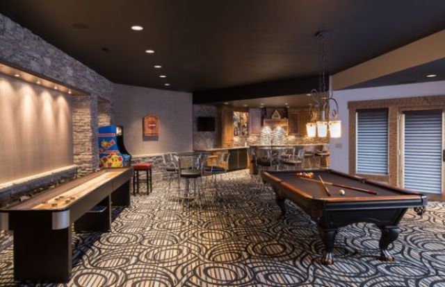 Dark-colored-basement-game-room
