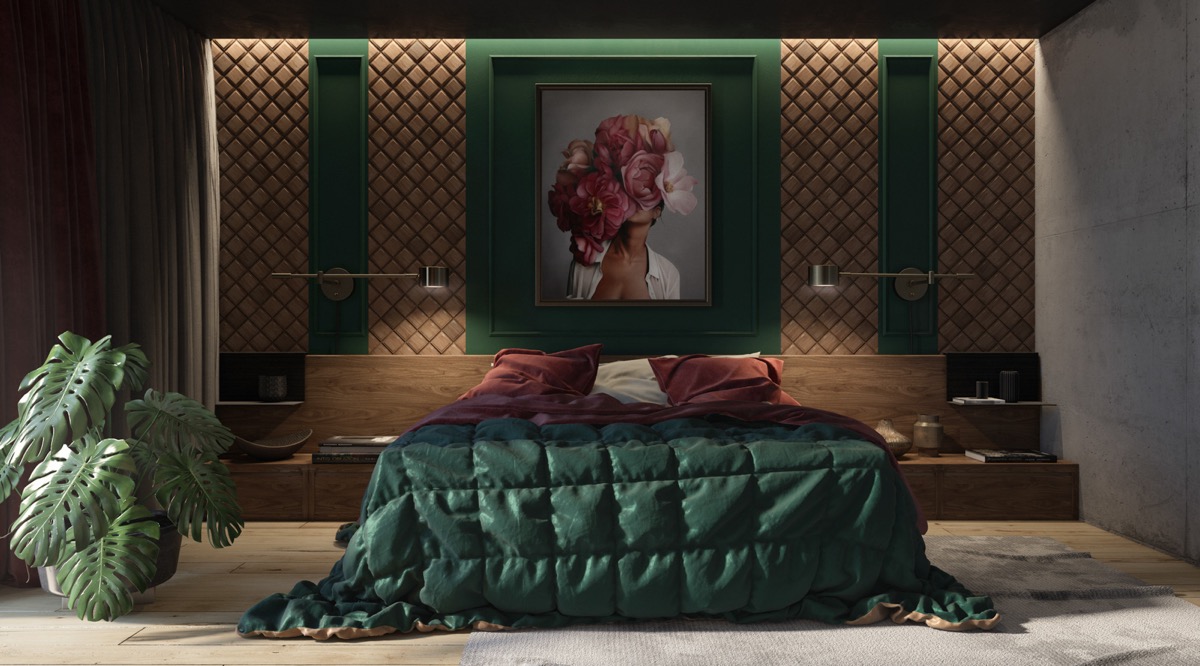Green-walls-bedroom