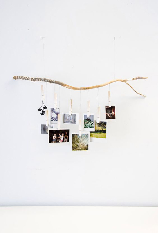 Handmade-tree-branch-photo-hanger