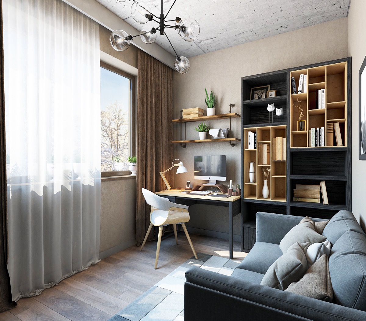 Industrial-built-in-shelves-home-office