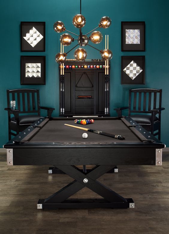 Stylish-pool-basement-game-room