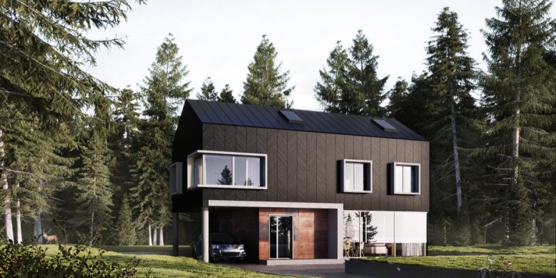 Wood-and-plaster-in-forest-exterior-home-design-ideas