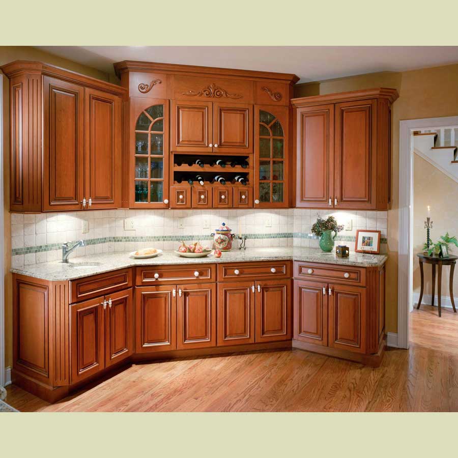 Wooden-style-in-the-traditional-kitchen-cabinet-design