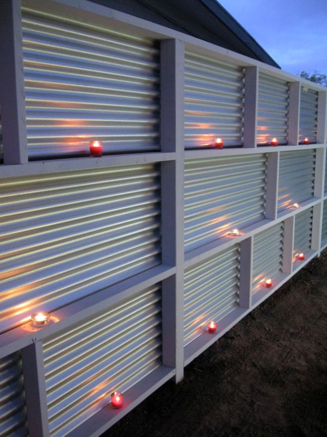 1-corrugated-metal-fence-with-candles