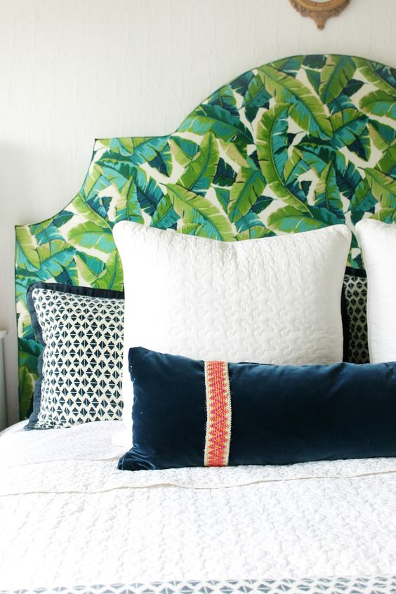 10-upholster-your-headboard-with-banana-leaf-print-fabric-to-make-it-bolder-and-more-eye-catchy