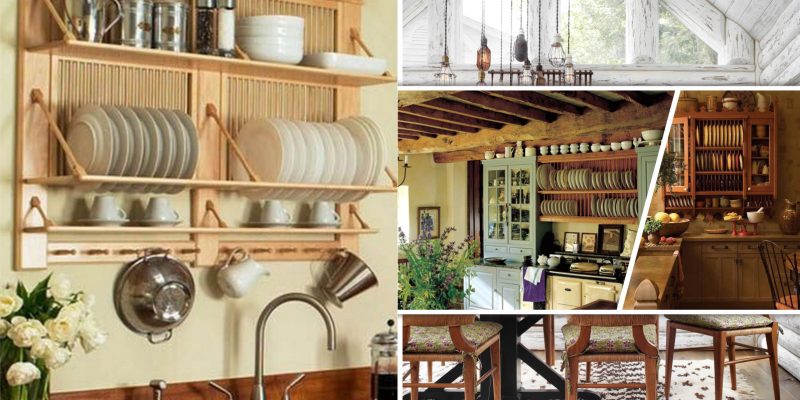 7 mind-blowing design rustic plate racks for your lovely kitchen 2
