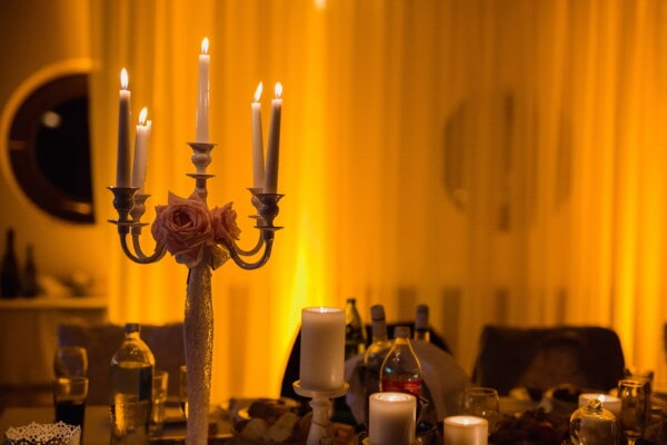 Add candlelight to the living room