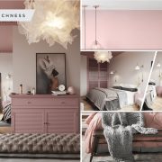 Beautiful bedroom with pink ceiling that gives a romantic atmosphere 2
