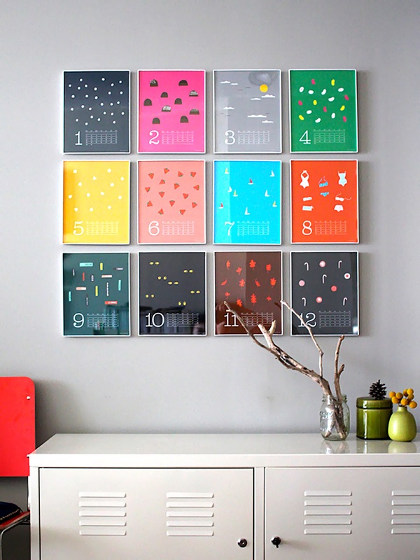 Colorful-wall-calendar-as-wall-art